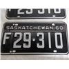 Image 3 : (2) 1960 (Matching Pair) of Sask (Farm) license plates – both nearly flawless