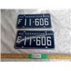 Image 1 : (2) 1962 (Matching Pair) of Sask (Farm) license plates – both nearly flawless