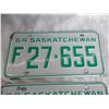 Image 2 : (2) 1964 (Matching Pair) of Sask (Farm) license plates