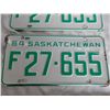 Image 3 : (2) 1964 (Matching Pair) of Sask (Farm) license plates