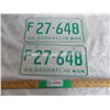 Image 1 : (2) 1966 (Matching Pair) of Sask (Farm) license plates