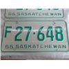 Image 3 : (2) 1966 (Matching Pair) of Sask (Farm) license plates