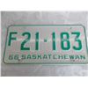 Image 2 : 1966 Sask (Farm) License plate #F21-183