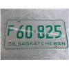 Image 2 : 1966 Sask (Farm) License plate #F60-825