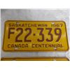 Image 2 : (2) 1967 (Matching Pair) of Sask (Farm) license plates