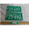 Image 1 : (2) 1969 (Matching Pair) of Sask (Farm) license plates – flawless condition