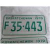 Image 2 : (2) 1970 (Matching Pair) of Sask (Farm) license plates – near flawless