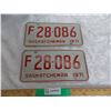 Image 1 : (2) 1971 (Matching Pair) of Sask (Farm) license plates