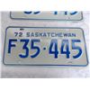 Image 3 : (2) 1972 (Matching Pair) of Sask (Farm) license plates – great condition