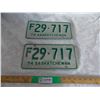 Image 1 : (2) 1974 (Matching Pair) of Sask (Farm) license plates – excellent condition