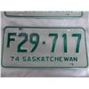 Image 3 : (2) 1974 (Matching Pair) of Sask (Farm) license plates – excellent condition