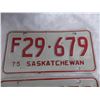 Image 2 : (2) 1975 (Matching Pair) of Sask (Farm) license plates – excellent condition