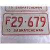 Image 3 : (2) 1975 (Matching Pair) of Sask (Farm) license plates – excellent condition