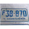 Image 2 : (2) 1976 (Matching Pair) of Sask (Farm) license plates – (lower number) great condition