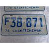 Image 3 : (2) 1976 (Matching Pair) of Sask (Farm) license plates – (lower number) great condition