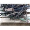 Image 9 : Pallet of antique scrap metal with tote full of horse harness and leather horse related