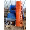 Image 1 : Pallet with orange fence, tarp, tote, bench tool box