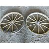 Image 1 : (2) Wooden spoked buggy wheels - 4ft round