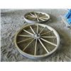 Image 2 : (2) Wooden spoked buggy wheels - 4ft round