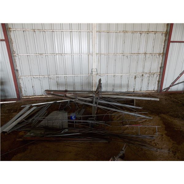 Old windmill parts with metal rods + scrap iron (must take entire pile)