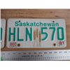 Image 3 : 1981 Sask License plates - matching pair