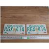 Image 1 : 1998 Sask License plates - matching pair