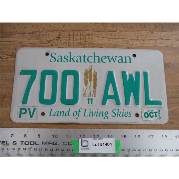 Sask License Plate - PV sticker