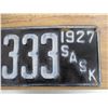 Image 3 : 1927 Sask License Plate