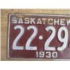 Image 2 : 1930 Sask License Plate