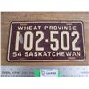 Image 1 : 1954 Sask License Plate