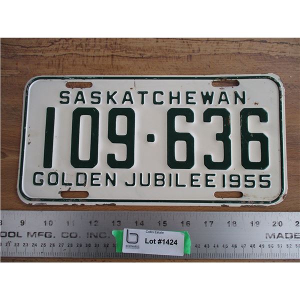 1955 (golden jubilee) Sask License Plate