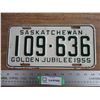 Image 1 : 1955 (golden jubilee) Sask License Plate