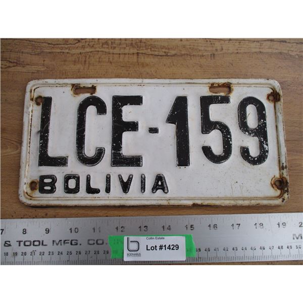 Bolivia license plate