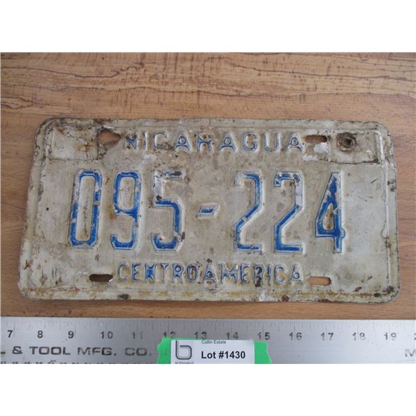 Nicaragua (Central America) license plate