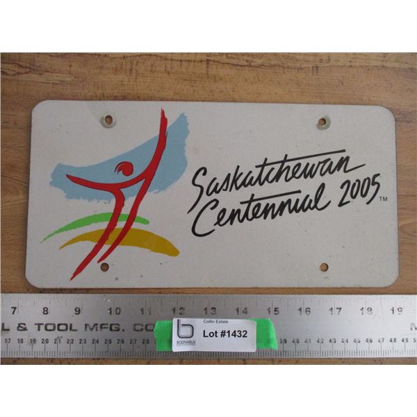Saskatchewan Centennial 2005 license plate