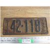Image 1 : 1925 Sask License Plate