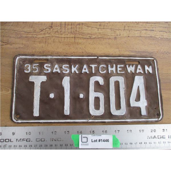 1935 (Truck) Sask License Plate - repainted