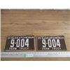 Image 1 : 1935 (farm truck matching pair) Sask license plates