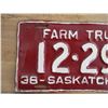 Image 2 : 1938 (farm truck) Sask License Plate - repainted