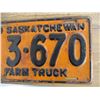 Image 3 : 1939 (farm truck) Sask License Plate