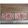 Image 1 : 1940 (farm truck) Sask License Plates - matching pair