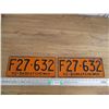 Image 1 : 1942 (farm) Sask License Plates - matching pair