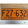 Image 2 : 1942 (farm) Sask License Plates - matching pair
