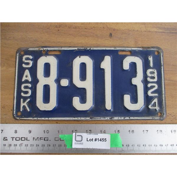 1924 Sask License Plate