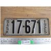 Image 1 : 1925 Sask License Plate