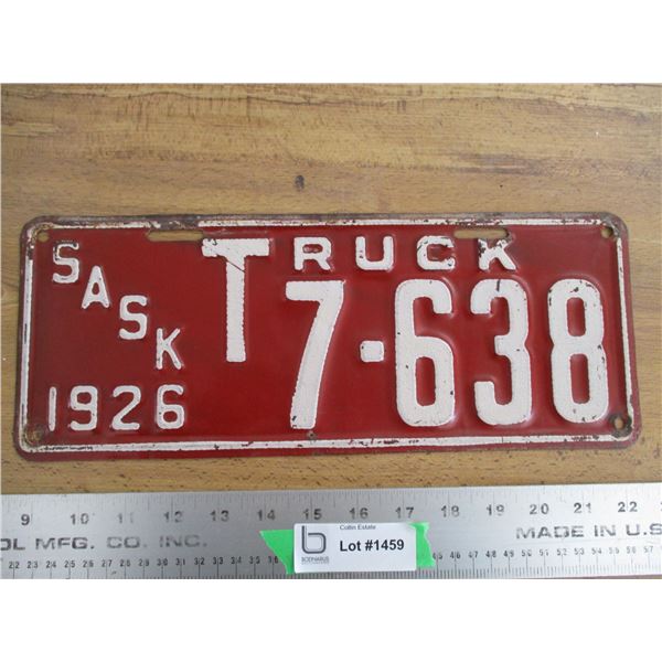 1926 (truck) Sask License Plate