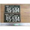Image 1 : 1928 (truck) Sask License Plates - matching pair