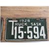 Image 2 : 1928 (truck) Sask License Plates - matching pair