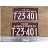 Image 1 : 1930 (truck) Sask License Plates - matching pair