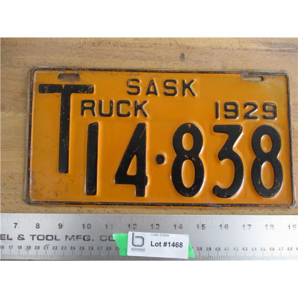 1929 (truck) Sask License Plate